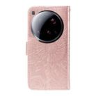 For Xiaomi 15 Ultra 5G Global Embossed Sunflower Pattern Flip Leather Phone Case(Rose Gold) - 3