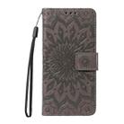 For Xiaomi 15 Ultra 5G Global Embossed Sunflower Pattern Flip Leather Phone Case(Grey) - 2