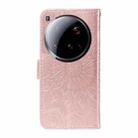 For Xiaomi 15 Ultra 5G Global Embossed Sunflower Pattern Flip Leather Phone Case(Pink) - 3