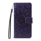 For Xiaomi Poco M6 Pro 4G Global Embossed Sunflower Pattern Flip Leather Phone Case(Purple) - 2