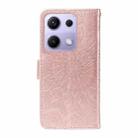 For Xiaomi Poco M6 Pro 4G Global Embossed Sunflower Pattern Flip Leather Phone Case(Rose Gold) - 3