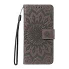 For Xiaomi Poco M6 Pro 4G Global Embossed Sunflower Pattern Flip Leather Phone Case(Grey) - 2