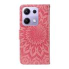 For Xiaomi Poco M6 Pro 4G Global Embossed Sunflower Pattern Flip Leather Phone Case(Pink) - 3