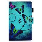 For Samsung Galaxy Tab A7 10.4 2020 T500 Colored Drawing Stitching Horizontal Flip Leather Case with Holder & Card Slots(Green Butterflies) - 2