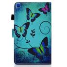 For Samsung Galaxy Tab A7 10.4 2020 T500 Colored Drawing Stitching Horizontal Flip Leather Case with Holder & Card Slots(Green Butterflies) - 5