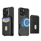 For iPhone 16 Pro Max 2-in-1 Magnetic Wallet MagSafe Leather Back Phone Case(Black) - 2