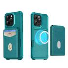 For iPhone 16 Pro Max 2-in-1 Magnetic Wallet MagSafe Leather Back Phone Case(Green) - 2