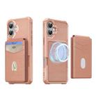 For iPhone 16 Plus 2-in-1 Magnetic Wallet MagSafe Leather Back Phone Case(Pink) - 2