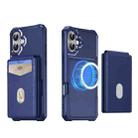 For iPhone 16 2-in-1 Magnetic Wallet MagSafe Leather Back Phone Case(Blue) - 2