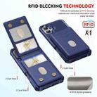 For iPhone 16 2-in-1 Magnetic Wallet MagSafe Leather Back Phone Case(Blue) - 3