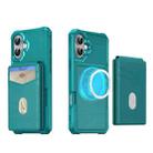 For iPhone 16 2-in-1 Magnetic Wallet MagSafe Leather Back Phone Case(Green) - 2