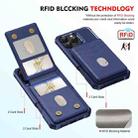 For iPhone 15 Pro Max 2-in-1 Magnetic Wallet MagSafe Leather Back Phone Case(Blue) - 3