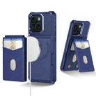 For iPhone 15 2-in-1 Magnetic Wallet MagSafe Leather Back Phone Case(Blue) - 1