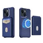 For iPhone 15 2-in-1 Magnetic Wallet MagSafe Leather Back Phone Case(Blue) - 2