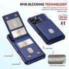 For iPhone 15 2-in-1 Magnetic Wallet MagSafe Leather Back Phone Case(Blue) - 3