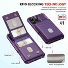 For iPhone 14 2-in-1 Magnetic Wallet MagSafe Leather Back Phone Case(Purple) - 3