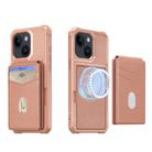 For iPhone 14 2-in-1 Magnetic Wallet MagSafe Leather Back Phone Case(Pink) - 2