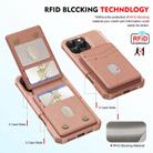 For iPhone 14 2-in-1 Magnetic Wallet MagSafe Leather Back Phone Case(Pink) - 3