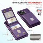 For iPhone 14 Plus 2-in-1 Magnetic Wallet MagSafe Leather Back Phone Case(Purple) - 3