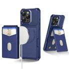 For iPhone 14 Pro 2-in-1 Magnetic Wallet MagSafe Leather Back Phone Case(Blue) - 1