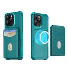 For iPhone 13 Pro Max 2-in-1 Magnetic Wallet MagSafe Leather Back Phone Case(Green) - 2