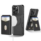 For iPhone 13 Pro 2-in-1 Magnetic Wallet MagSafe Leather Back Phone Case(Black) - 1