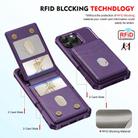 For iPhone 12 Pro Max 2-in-1 Magnetic Wallet MagSafe Leather Back Phone Case(Purple) - 3