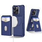 For iPhone 11 Pro Max 2-in-1 Magnetic Wallet MagSafe Leather Back Phone Case(Blue) - 1