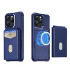 For iPhone 11 Pro Max 2-in-1 Magnetic Wallet MagSafe Leather Back Phone Case(Blue) - 2