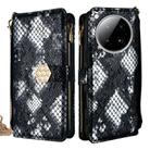 For Infinix Zero 40 4G Crossbody Handle Snake Texture Leather Phone Case(Black) - 1