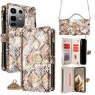 For Infinix Note 50 4G Crossbody Handle Snake Texture Leather Phone Case(White) - 1