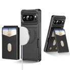 For Google Pixel 9 / 9 Pro 2-in-1 RFID Wallet Magnetic MagSafe Leather Phone Case(Black) - 1