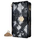 For itel P65 Crossbody Handle Snake Texture Leather Phone Case(Black) - 2