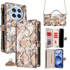 For OPPO Find X8s 5G Crossbody Handle Snake Texture Leather Phone Case(White) - 1