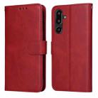 For Samsung Galaxy F16 5G / M16 5G Classic Calf Texture Flip Leather Phone Case(Red) - 1