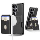 For Samsung Galaxy S23 Ultra 5G 2-in-1 Magnetic Wallet MagSafe Leather Back Phone Case(Black) - 1