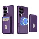 For Samsung Galaxy S23 Ultra 5G 2-in-1 Magnetic Wallet MagSafe Leather Back Phone Case(Purple) - 2