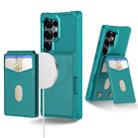 For Samsung Galaxy S23 Ultra 5G 2-in-1 Magnetic Wallet MagSafe Leather Back Phone Case(Green) - 1