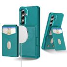 For Samsung Galaxy S24 5G 2-in-1 Magnetic Wallet MagSafe Leather Back Phone Case(Green) - 1
