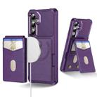 For Samsung Galaxy S24+ 5G 2-in-1 Magnetic Wallet MagSafe Leather Back Phone Case(Purple) - 1