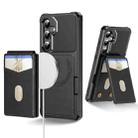 For Samsung Galaxy S24 FE 5G 2-in-1 Magnetic Wallet MagSafe Leather Back Phone Case(Black) - 1