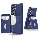 For Samsung Galaxy S24 FE 5G 2-in-1 Magnetic Wallet MagSafe Leather Back Phone Case(Blue) - 1