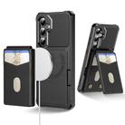 For Samsung Galaxy S23 FE 5G 2-in-1 Magnetic Wallet MagSafe Leather Back Phone Case(Black) - 1