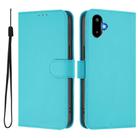 For Samsung Galaxy F06 5G / M06 5G Skin Feel Solid Color Leather Phone Case with Lanyard(Lake Blue) - 2
