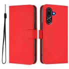 For Samsung Galaxy M56 5G Skin Feel Solid Color Leather Phone Case with Lanyard(Red) - 2