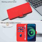 For Samsung Galaxy M56 5G Skin Feel Solid Color Leather Phone Case with Lanyard(Red) - 3