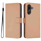 For Samsung Galaxy M56 5G Skin Feel Solid Color Leather Phone Case with Lanyard(Nude) - 2