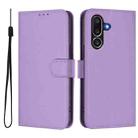 For Samsung Galaxy M56 5G Skin Feel Solid Color Leather Phone Case with Lanyard(Lavender Purple) - 2