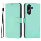 For Samsung Galaxy M56 5G Skin Feel Solid Color Leather Phone Case with Lanyard(Mint Green) - 2