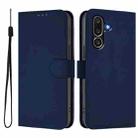 For Samsung Galaxy M56 5G Skin Feel Solid Color Leather Phone Case with Lanyard(Navy Blue) - 2